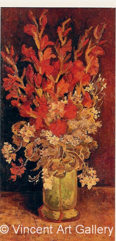 JH1147, Vase with Gladioli and Carnations